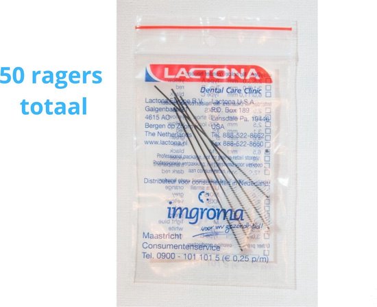 Lactona Interdentaal Ragers - Large/Medium 65mm - Zwart - 10 gripzak x 5 stuks - Voordeelpakket