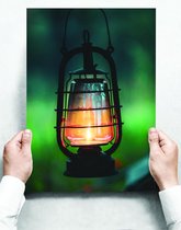 Wandbord: Oude Duitse oorlogslamp - 30 x 42 cm