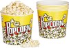 Relaxdays popcorn bakjes - popcornbekers - snoep bakjes - 6 stuks - plastic - herbruikbaar