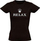 Relax dames t-shirt zwart | cadeau | grappig | maat XL