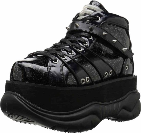 Neptune-100 glitter unisex plateau sneakers met spikes zwart - (EU 40 = US  8) - Demonia | bol.com