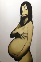 BANKSY Danger Monkey Pregnant Canvas Print