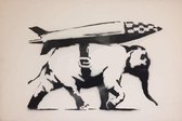 BANKSY Heavy Weaponry Elephant Carrying Bomb Canvas Print