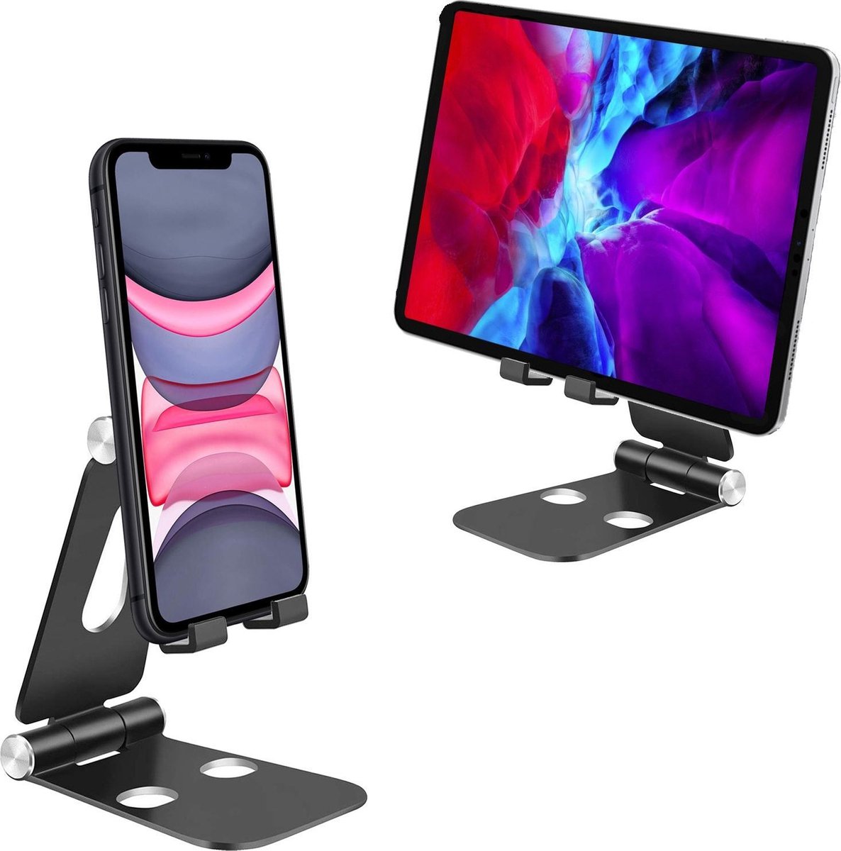 Telefoonhouder Bureau Telefoonstandaard Aluminium Telefoon Standaard - Telefoon Tablet Houder Telefoonstandaard Bureau - Zwart — afbeelding 6