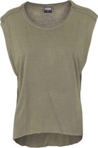 Urban Classics - Shoulder Zip HiLo Dames T-shirt - XS - Groen