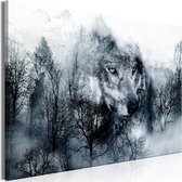 Schilderijen Op Canvas - Schilderij - Mountain Predator (1 Part) Wide Black and White 120x80 - Artgeist Schilderij