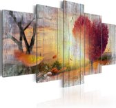 Schilderijen Op Canvas - Schilderij - Lovers’ Autumn 200x100 - Artgeist Schilderij