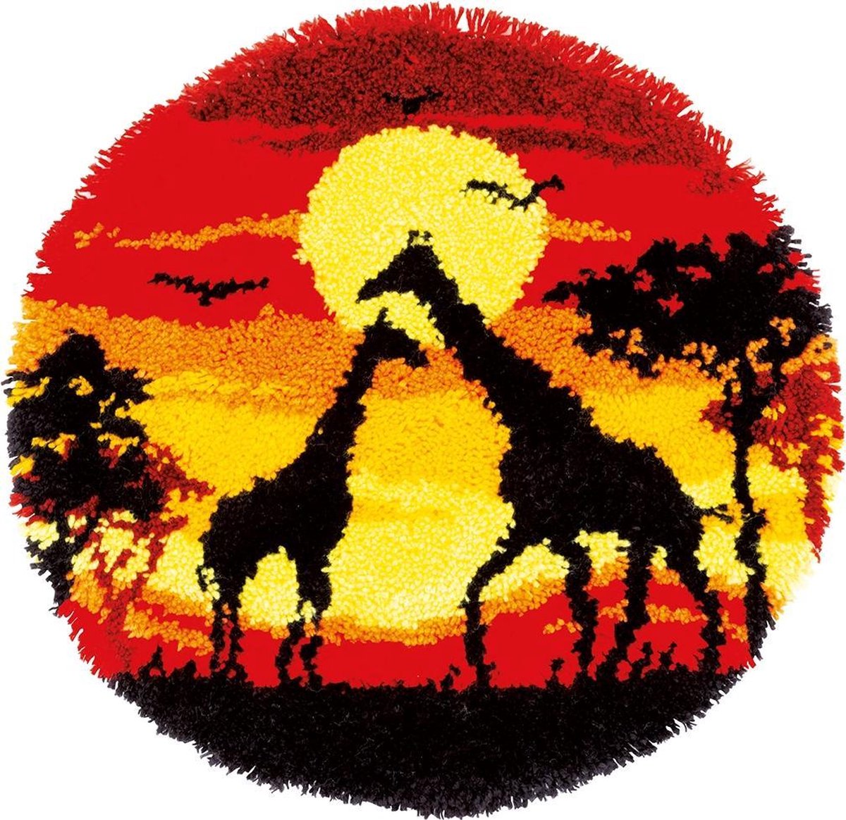 Vervaco - Knoopvormtapijt kit - Giraf sunset - PN-0179172 - Borduren - Borduurpakket - Borduurpakket volwassenen - Borduurpakket kind