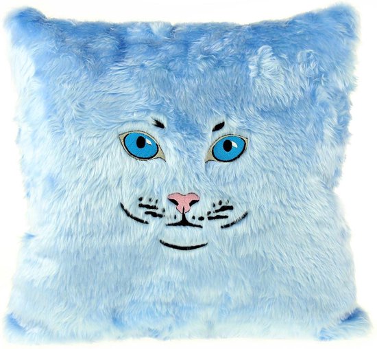 United Entertainment Katten - Sierkussen - 50 x 50 cm - Licht Blauw