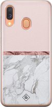 Samsung A40 hoesje siliconen - Rose all day | Samsung Galaxy A40 case | Roze | TPU backcover transparant