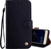 Voor Huawei P10 Lite Business Style Oil Wax Texture Horizontal Flip Leather Case met houder & kaartsleuven & portemonnee (zwart)