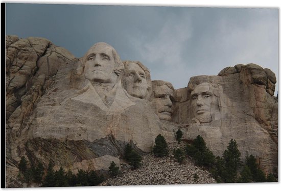 Dibond –Mount Rushmore– 90x60 Foto op Aluminium (Met Ophangsysteem)