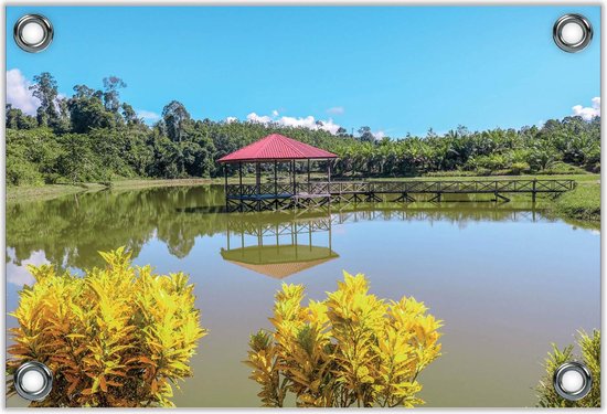 Tuinposter –Hutje op het Water – 150x100 Foto op Tuinposter (wanddecoratie voor buiten en binnen)