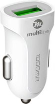 Multiline Universele USB Autolader 1 Port - 1A - Wit