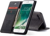 CaseMe Retro boekmodel hoesje iPhone SE (2022 / 2020) - 8 - 7 Zwart