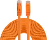 10 m CAT6 ultradunne platte Ethernet-netwerk LAN-kabel, patchkabel RJ45 (oranje)