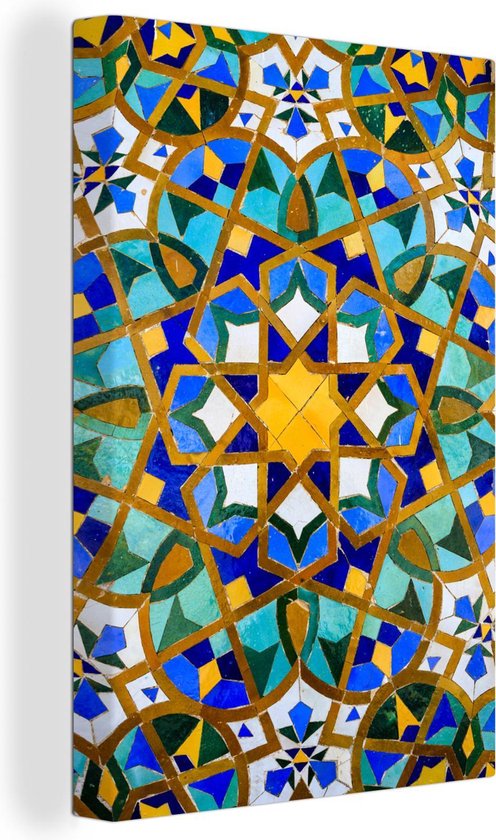 Kleurrijke Arabisch mozaïek Canvas 120x180 cm - Foto print op Canvas  schilderij... | bol.com