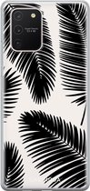 Samsung S10 Lite hoesje siliconen - Palm leaves silhouette | Samsung Galaxy S10 Lite case | zwart | TPU backcover transparant