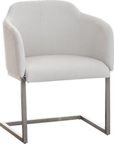 CLP Magnus Eetkamerstoel - Bezoekersstoel - Met armleuning - Stof - wit