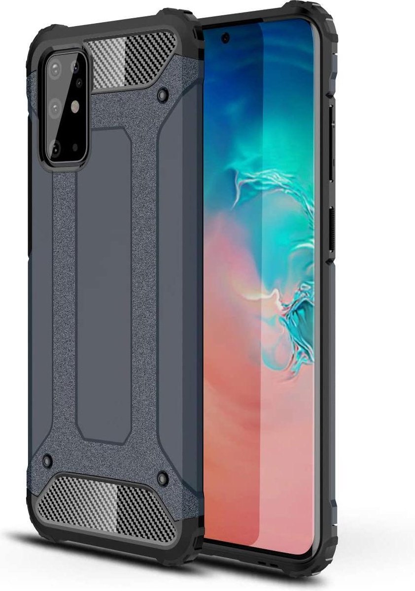 Armor Hybrid Geschikt voor: Samsung Galaxy S20 Plus Hoesje - Blauw
