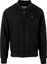Urban Classics Bomber jacket -S- Imitation Suede Raglan Zwart