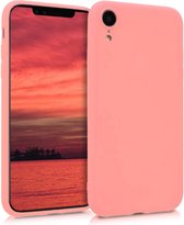 Siliconen hoesje met camera bescherming geschikt voor Apple iPhone Xr - roze + glazen screen protector
