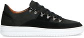 Manfield - Heren - Zwarte nubuck sneakers - Maat 42