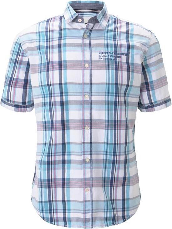Tom Tailor mouw Overhemd 1019473 Turkoise L) | bol.com