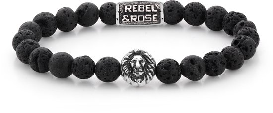 Rebel&Rose armband - Black Moon - silver colored