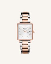 Rosefield The Boxy Dames Horloge - Zilver + Rosé Goud Ø26 X 28mm - QWSSRG-Q044