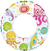 Opblaasbare transparante zwemband zeedieren 51 cm - Zwembenodigdheden - Zwemringen - Zee/oceaan thema - Zeedieren print zwembanden voor kinderen