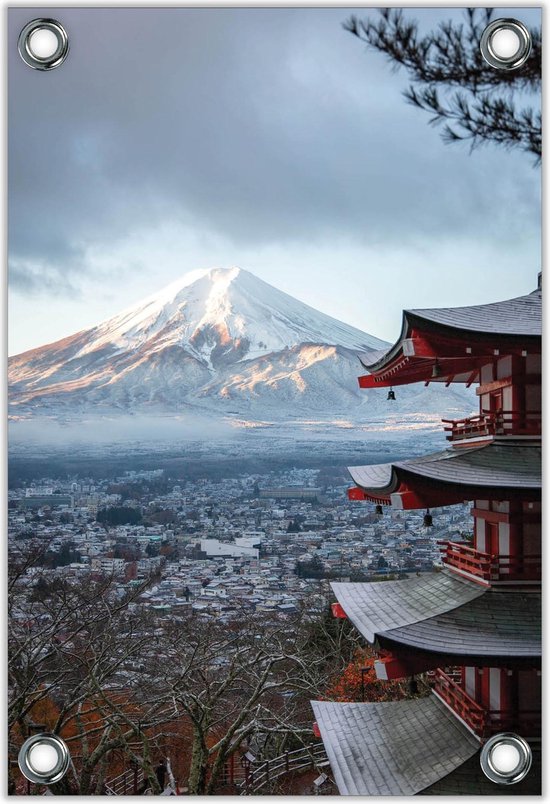 Tuinposter –Arakurayama Sengen Park - Japan – 60x90  Foto op Tuinposter (wanddecoratie voor buiten en binnen)