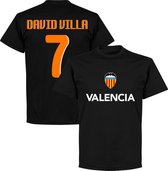 Valencia David Villa 7 Team T-Shirt - Zwart - M