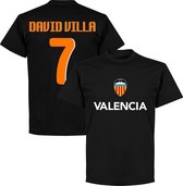 Valencia David Villa 7 Team T-Shirt - Zwart - 4XL