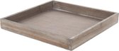 Vierkant houten kaarsenplateau/kaarsenbord naturel wash 30 x 30 cm - Onderbord/kaarsenplateau/onderzet bord voor kaarsen