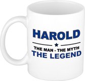 Harold The man, The myth the legend cadeau koffie mok / thee beker 300 ml