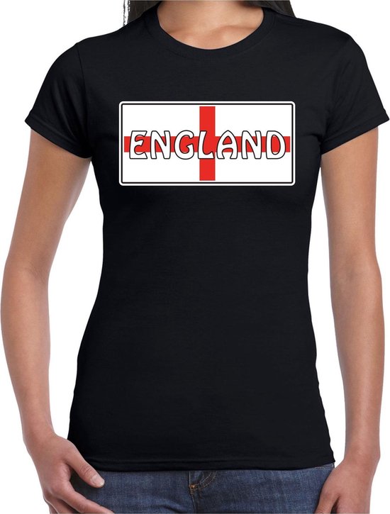 gehandicapt Overzicht Verslaafde Engeland / England landen t-shirt zwart dames - Engeland landen shirt /  kleding - EK... | bol.com