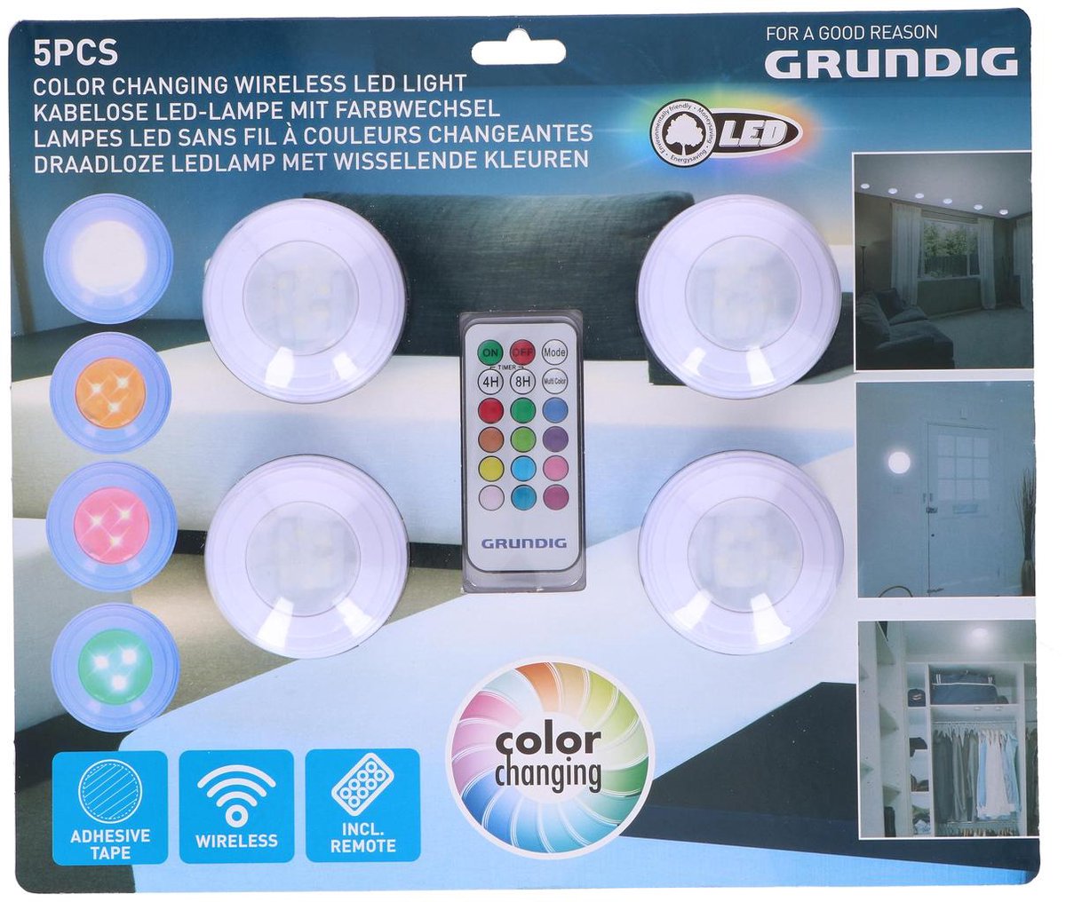 Lampes a poser Lampes LED sans fil avec telecommande 5pcs - Grundig -  Cdiscount Maison