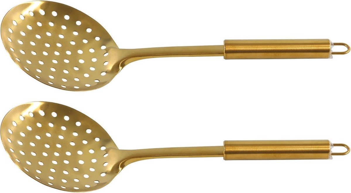 2x ustensiles de cuisine spatule manche inox et manche bois 32 cm