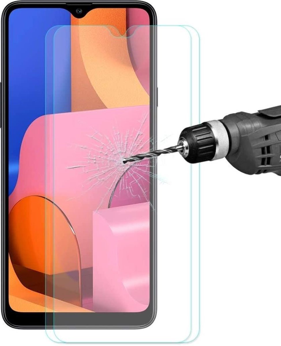 3x Screenprotector Tempered Glass Glazen Gehard Screen Protector 2.5D 9H (0.3mm) - Glasplaatje Geschikt voor: Samsung Galaxy A20S - Glas - bescherm - beschermglas - ZT Accessoires