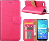 Honor 7S - Bookcase Roze - portemonee hoesje