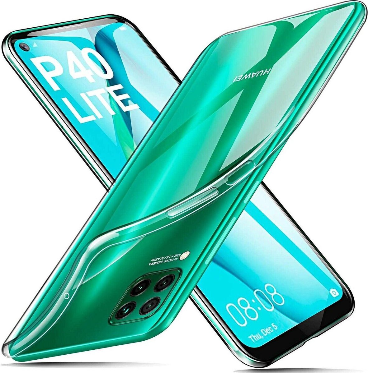Hoesje Geschikt voor: Huawei P40 Lite - Silicone - Transparant