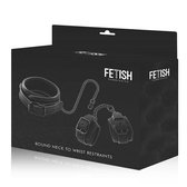 FETISH SUBMISSIVE BONDAGE | Fetish Submissive Collar And Wrist Cuffs Vegan Leather