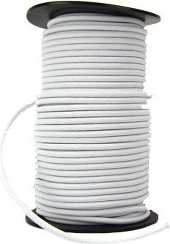 10 meter elastiek voor mondkapjes - 2 mm - WIT - SPANDEX