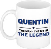 Quentin The man, The myth the legend cadeau koffie mok / thee beker 300 ml