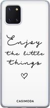 Samsung Note 10 Lite hoesje siliconen - Enjoy life | Samsung Galaxy Note 10 Lite case | zwart | TPU backcover transparant