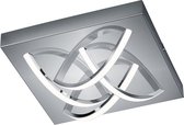 LED Plafondlamp - Trion Dinom - 16W - Warm Wit 3000K - 4-lichts - Dimbaar - Vierkant - Mat Chroom - Aluminium - BES LED