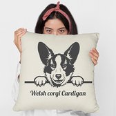Welsh corgi Cardigan met je eigen naam sierkussen