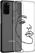 iMoshion Design voor de Samsung Galaxy S20 Plus hoesje - Abstract Gezicht - Zwart