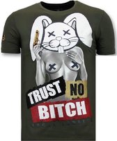 Luxe Heren T shirt - Trust No Bitch - Groen